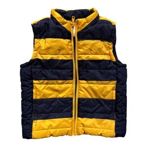 Gymboree Baby Puffer Vest Striped Padded Warm Outerwear Size 12–24M Winter